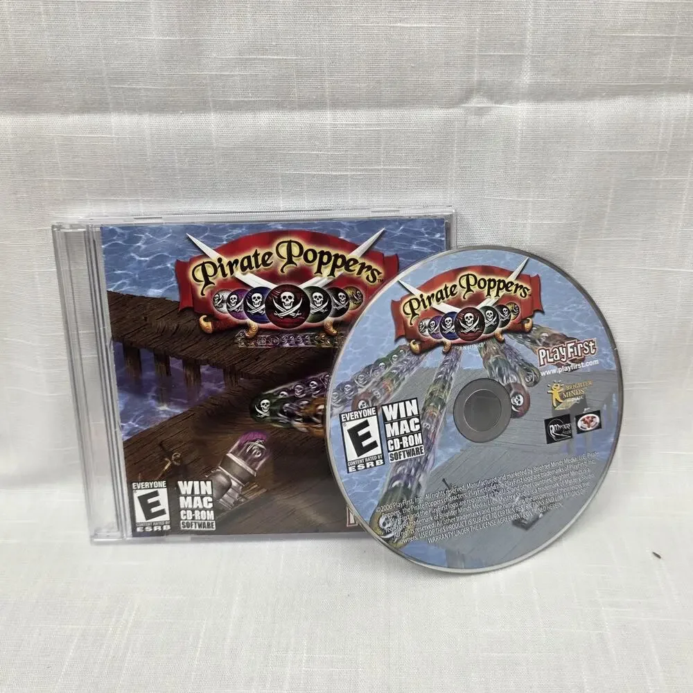Sid Meier's Pirates! PC Big Box Complete 2 Disc Manual Map Pirate Poppers Bonus